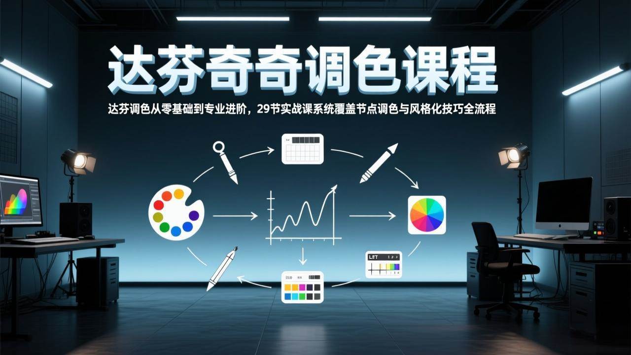 （17484期）达芬奇调色从零基础到专业进阶，29节实战课系统覆盖节点调色与风格化技巧全流程-副业资源网