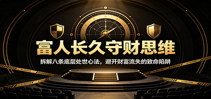 富人长久守财思维：拆解八条底层处世心法，避开财富流失的致命陷阱-副业资源网