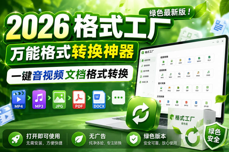 2026格式工厂绿色最新版！万能格式转换神器，一键音视频文档格式转换，打开即可使用，无广告绿色版本-副业资源网