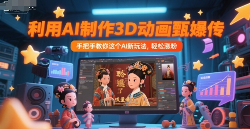 利用AI制作3D动画甄嬛传，流量爆了，手把手教你这个AI新玩法，轻松涨粉-副业资源网