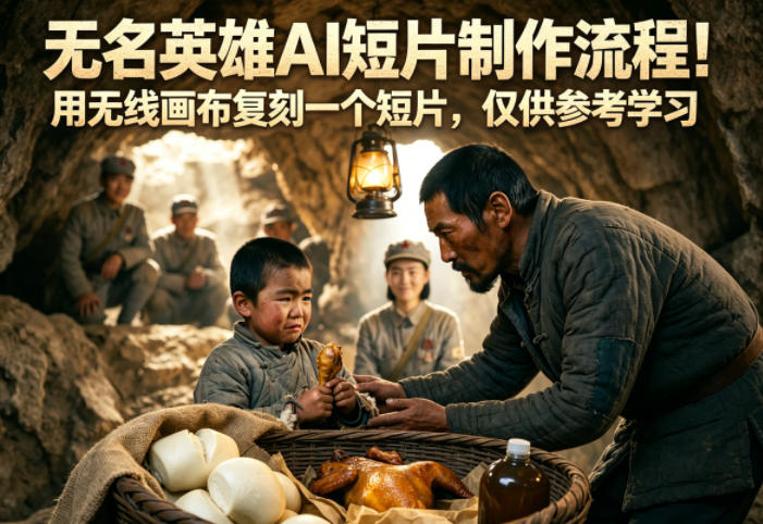 无名英雄AI短片制作流程!用无线画布复刻一个短片,仅供参考学习-副业资源网