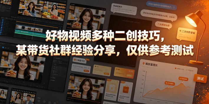 好物视频多种二创技巧，某带货社群经验分享，仅供参考测试-副业资源网