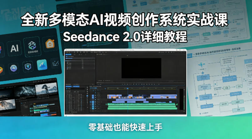 全新多模态AI视频创作系统实战课，Seedance 2.0详细教程，零基础也能快速上手-副业资源网