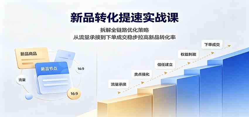 新品转化提速实战课:拆解全链路优化策略,从流量承接到下单成交稳步拉高新品转化率-副业资源网
