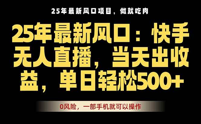 （16007期）25年最新无人直播玩法，当天秒出单，一部手机就可操作-副业资源网