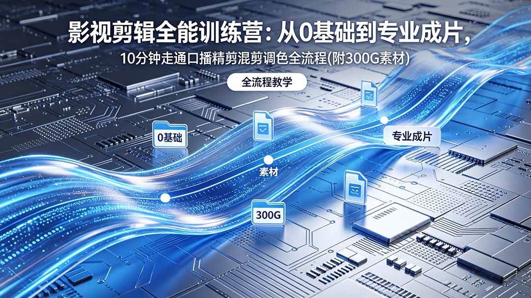 （18664期）2026影视剪辑全能实战课｜0基础到专业成片，全流程教学，高清带300G素材-副业资源网