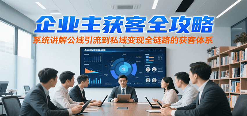 企业主获客全攻略，系统讲解公域引流到私域变现全链路的获客体系-副业资源网