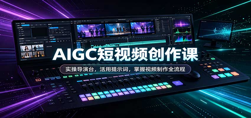 AIGC短视频创作课：实操导演台，活用提示词，掌握视频制作全流程-副业资源网