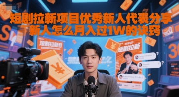 短剧拉新项目优秀新人代表分享新人怎么月入过1W的诀窍-副业资源网