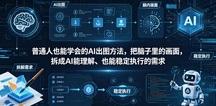 普通⼈也能学会的AI出图⽅法，把脑子里的画面，拆成AI能理解、也能稳定执行的需求【文档】-副业资源网