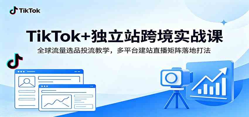 TikTok+独立站跨境实战课：全球流量选品投流教学，多平台建站直播矩阵落地打法-副业资源网