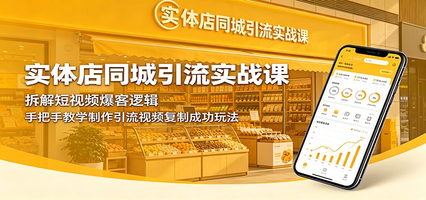 实体店同城引流实战课：拆解短视频爆客逻辑，手把手教学制作引流视频复制成功玩法-副业资源网