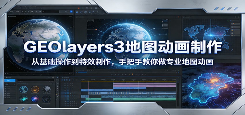 GEOlayers3地图动画制作：从基础操作到特效制作，手把手教你做专业地图动画-副业资源网