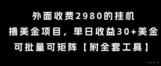 外面收费2980的挂G撸美金项目，单日收益30+美金，可批量可矩阵【揭秘】-副业资源网