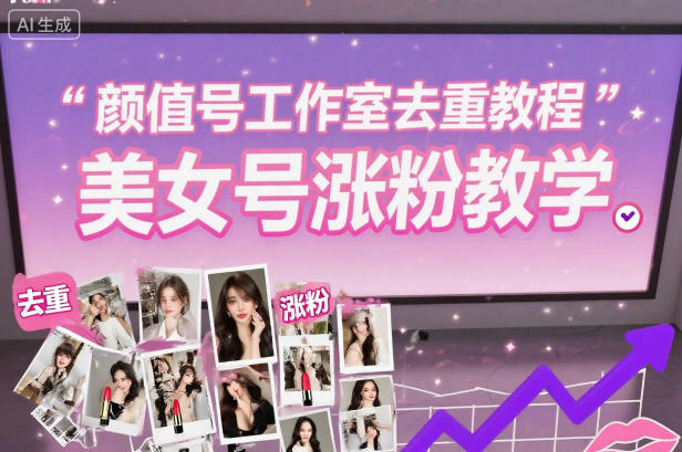 颜值号工作室去重教程，美女号涨粉教学-副业资源网