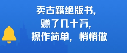 卖古籍绝版书，挣了几十个，操作简单，悄悄做-副业资源网