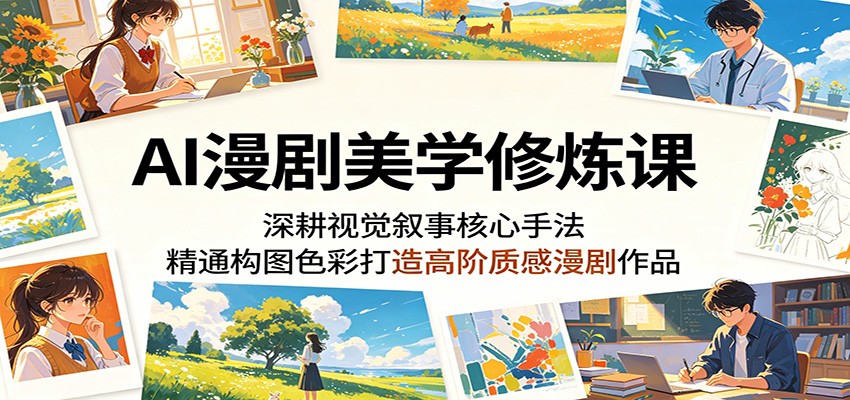 AI漫剧美学修炼课：深耕视觉叙事核心手法，精通构图色彩打造高阶质感漫剧作品-副业资源网