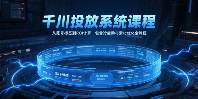 （15263期）千川投放系统课程，从账号标签到ROI计算，包含冷启动与素材优化全流程-副业资源网