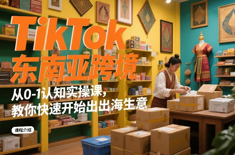 TikTok东南亚跨境从0-1认知实操课，教你快速开始出海生意-副业资源网