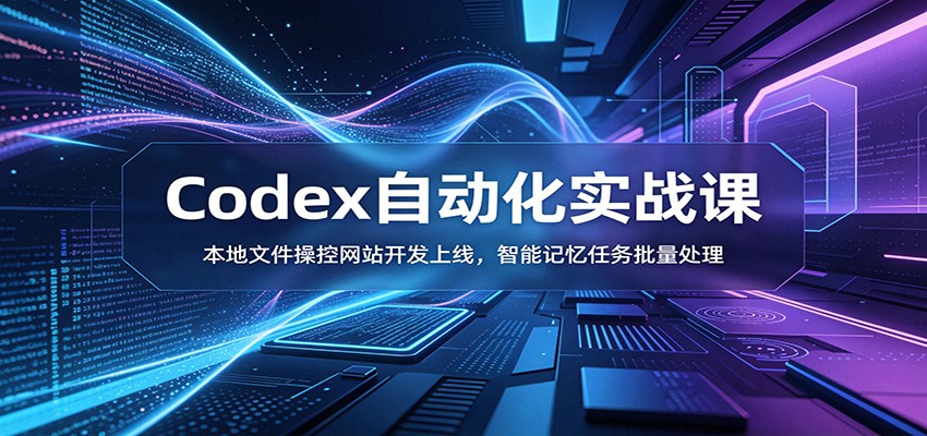 Codex自动化实战课：本地文件操控网站开发上线，智能记忆任务批量处理-副业资源网