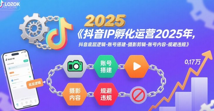 抖音IP孵化运营2025年，抖音底层逻辑-账号搭建-摄影剪辑-账号内容-规避违规-副业资源网