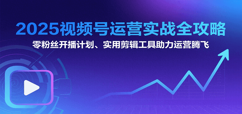 2025视频号运营实战全攻略：零粉丝开播计划、起号到到变现思维逻辑方法-副业资源网