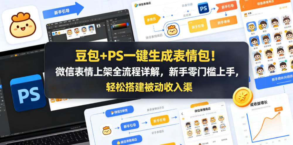 豆包+PS一键生成表情包！微信表情上架全流程详解，新手零门槛上手，轻松搭建被动收入渠道-副业资源网