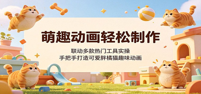 萌趣动画轻松制作，联动多款热门工具实操，手把手打造可爱胖橘猫趣味动画-副业资源网