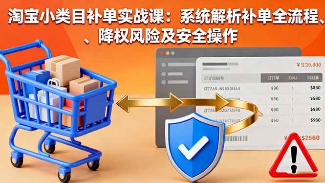 （16239期）淘宝小类目补单实战课：系统解析补单全流程、降权风险及安全操作-副业资源网