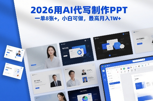 2026用AI代写制作PPT，一单8张+，小白可做，最高月入1W+-副业资源网