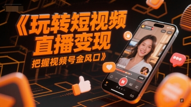 玩转短视频直播变现，把握视频号金风口-副业资源网