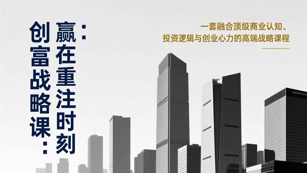 （17337期）《创富战略课：赢在重注时刻》一套融合顶级商业认知、投资逻辑与创业心力的高端战略课程-副业资源网