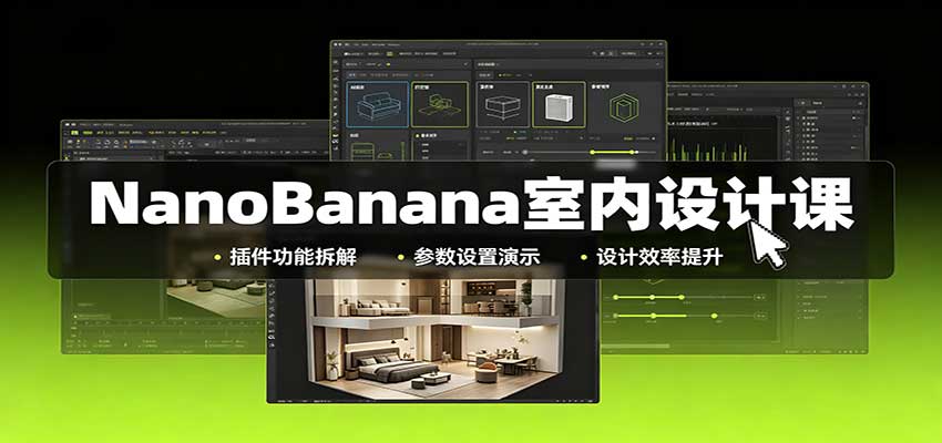 NanoBanana室内设计课:无限画布配置,插件实操,生图改图视频制作-副业资源网