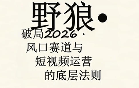 野狼团队·多平台实操运营课，覆盖AI口播、服装、好物、漫剪等热门玩法（更新4月）-副业资源网