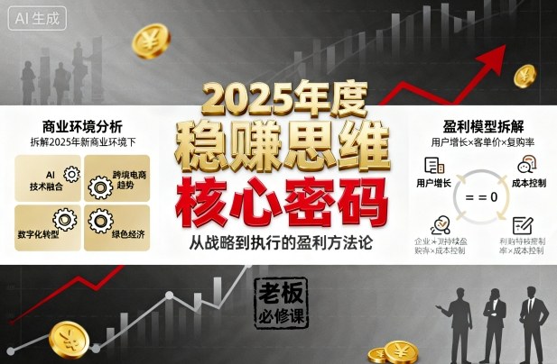 2025年度稳賺思维老板创业营，拆解2025年新商业环境下，企业实现持续盈利的核心密码-副业资源网