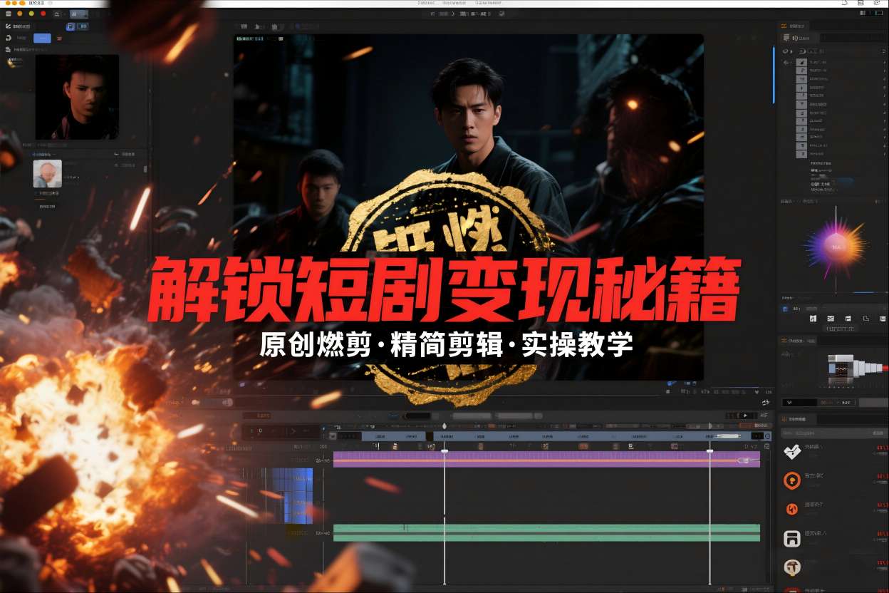 短剧拉新之原创燃剪精简剪辑实操课，解锁短剧变现秘籍-副业资源网