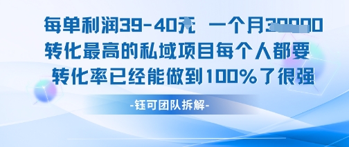 每单利润40一个月7k+转化最高的私域项目，每个人都要的产品转化率已经能做到100%-副业资源网