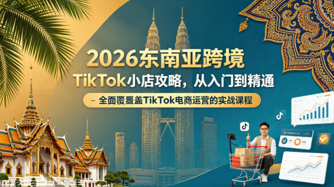 2026东南亚跨境TikTok小店攻略，从入门到精通、全面覆盖TikTok电商运营的实战课程（更新4月）-副业资源网