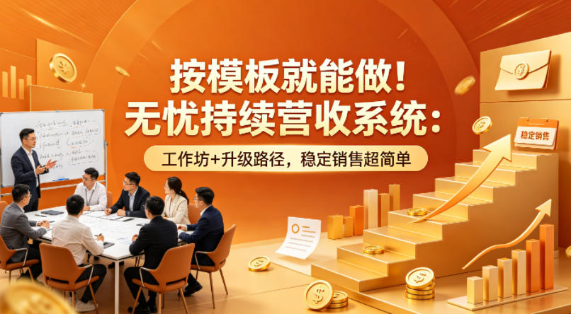 按模板就能做！无忧持续营收系统：工作坊+升级路径，稳定销售超简单【原创双语字幕】-副业资源网