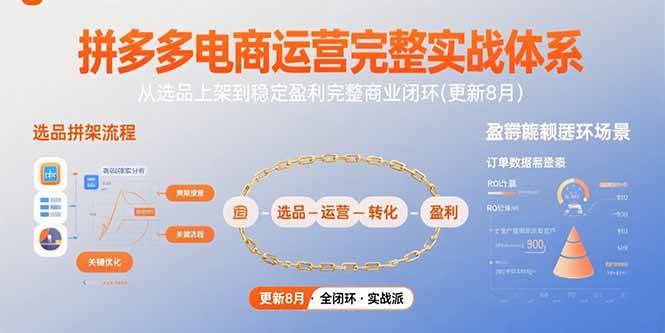 （15579期）拼多多电商运营完整实战体系，从选品上架到稳定盈利完整商业闭环(更新8月)-副业资源网