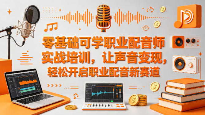零基础可学职业配音师实战培训，让声音变现，轻松开启职业配音新赛道-副业资源网