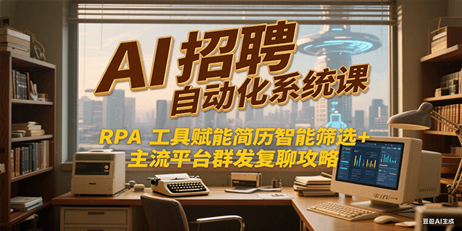 AI招聘自动化系统课，RPA工具赋能简历智能筛选+主流平台群发复聊全攻略-副业资源网