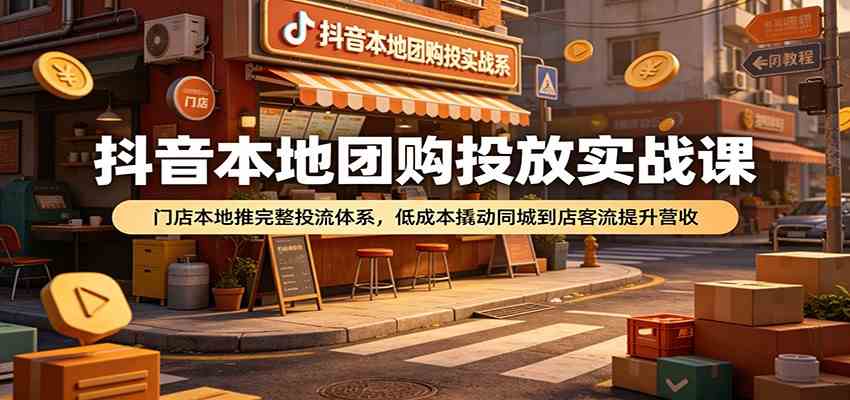抖音本地团购投放实战课:门店本地推完整投流体系,低成本撬动同城到店客流提升营收-副业资源网