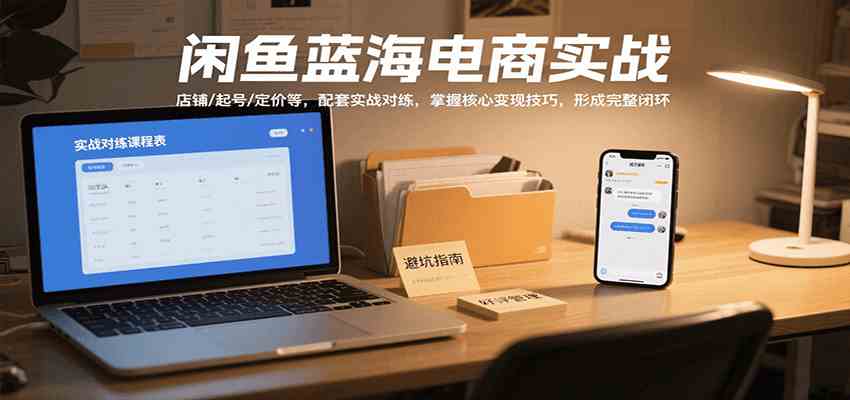 闲鱼蓝海电商实战，涵盖店铺、起号、定价等，配套实战对练，掌握核心变现技巧-副业资源网
