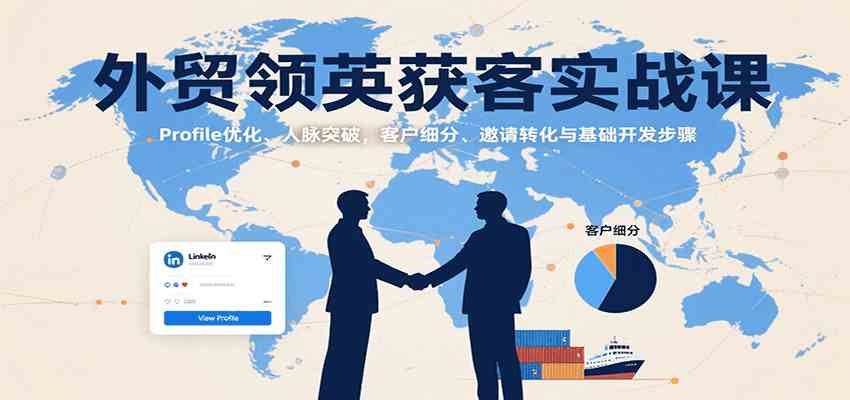 外贸领英获客实战课：Profile优化、人脉突破，客户细分、邀请转化与基础开发步骤-副业资源网