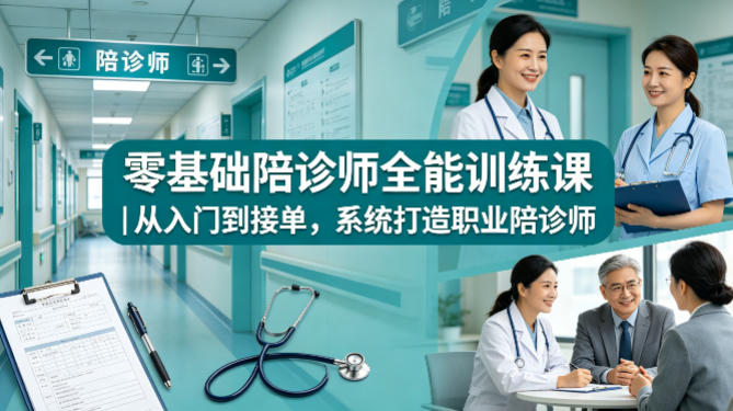 零基础陪诊师全能训练课｜从入门到接单，系统打造职业陪诊师-副业资源网