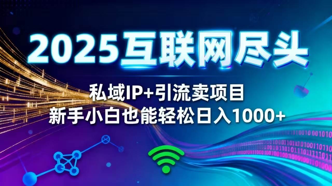 （16485期）2025网创尽头王炸项目！私域 IP + 精准引流，新手小白在家躺赚日入 1000+-副业资源网