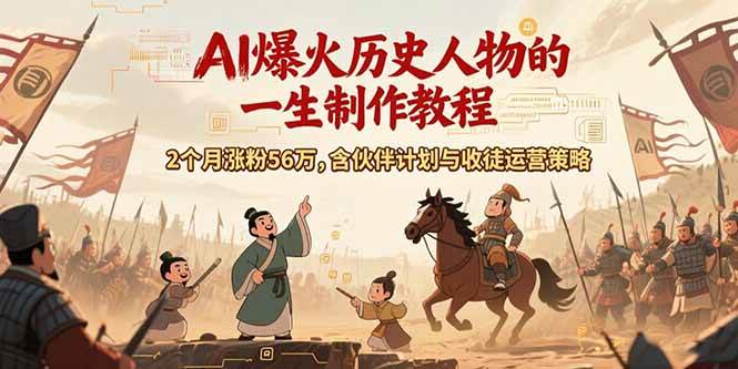 （15336期）AI历史人物赛道课程，2个月涨粉56万，含伙伴计划与收徒运营策略-副业资源网