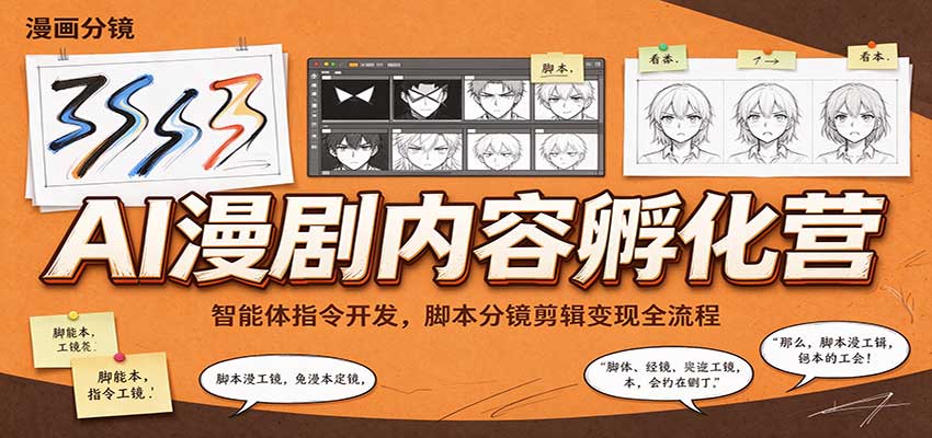 AI漫剧内容孵化营：智能体指令开发，脚本分镜剪辑变现全流程-副业资源网