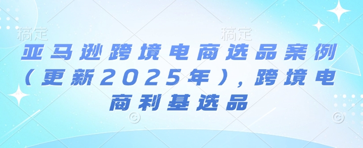亚马逊跨境电商选品案例(更新2025年10月)，跨境电商利基选品-副业资源网